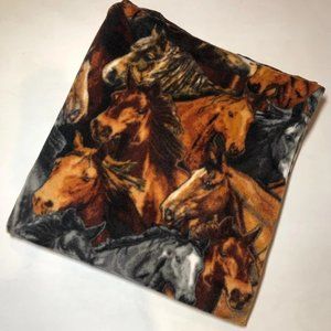 Zoofleece Horse Mare Horses Equestrian Animal Brown Fleece Blanket 50 x 60"